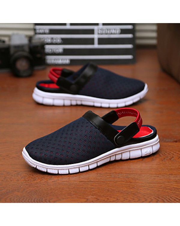 Men's Shoes Customized Materials / Tulle Outdoor Clogs & Mules Outdoor Slip-on Black / Blue / Gray  