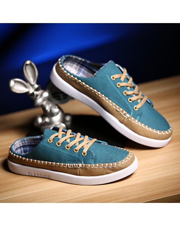 Men's Shoes Canvas / Fabric Outdoor / Casual Fashion Sneakers Outdoor / Casual Flat Heel Blue / Green / Royal Blue  