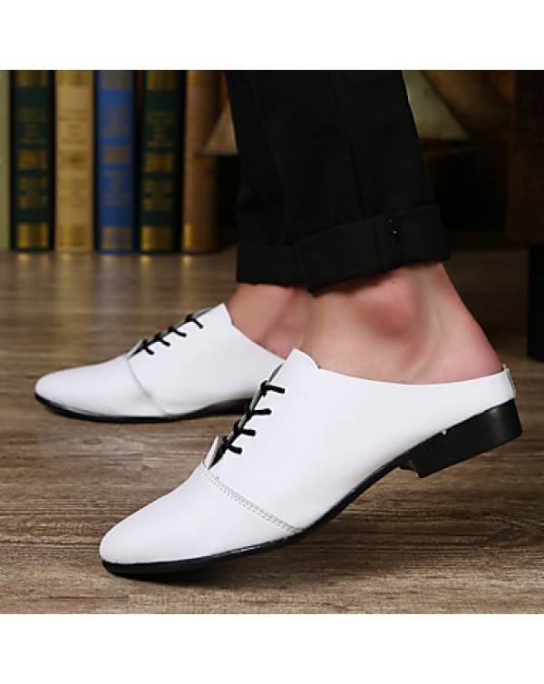 Men's Shoes Office & Career/Party & Evening/Casual Fashion PU Leather Oxfords Slip-on Shoes Black/White 39-44  