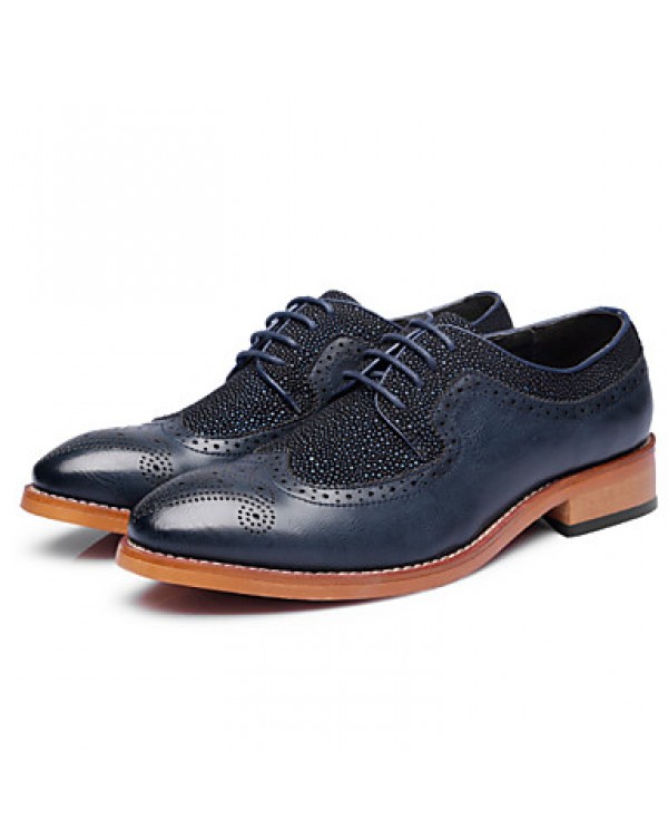 Men's Shoes Wedding/Office & Career/Party & Evening Patent Leather Oxfords Black/Blue  