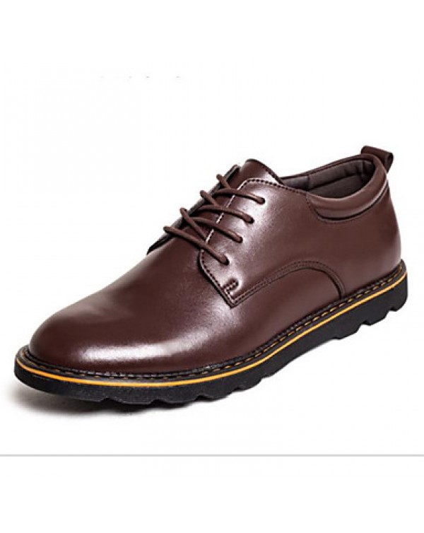 Men's Shoes Casual Leather Oxfords Black/Brown  