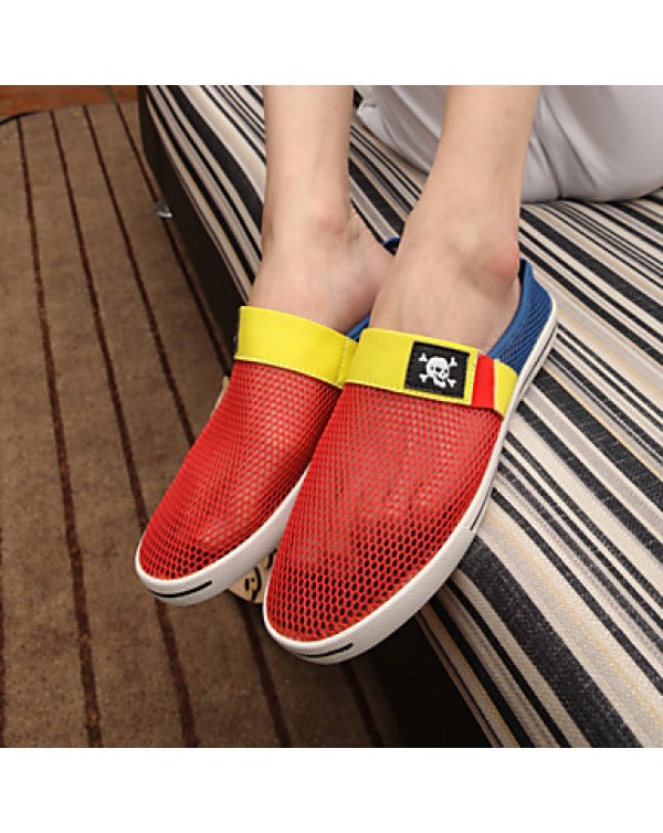 Men's Shoes Casual Fabric Clogs & Mules Black/Yellow/Red  