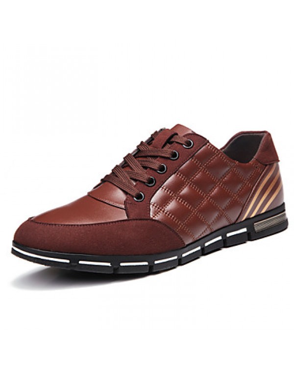 Men's Shoes Leather Outdoor / Office & Career Fashion Sneakers Outdoor / Office & Career Black / Blue / Brown / Burgundy  