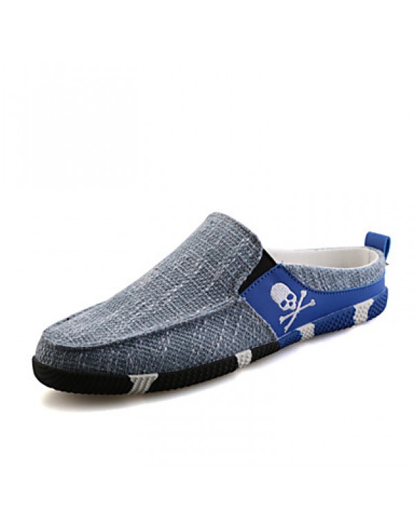 Men's Shoes Fabric Outdoor / Casual Clogs & Mules Outdoor / Casual Flat Heel Slip-on Black / Blue  