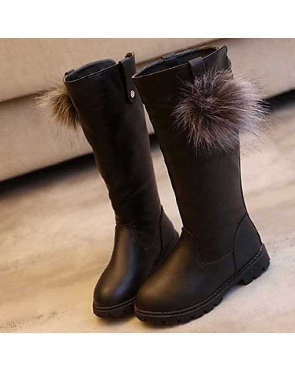 Girl's Boots Spring / Fall / Winter Snow Boots / Motorcycle Boots / Bootie / Comfort Leather Outdoor / Casual Slip-on  