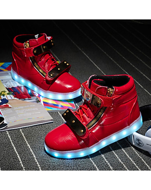 Led's Shoes Boy's Boots Spring / Fall / Winter Fashion Boots Synthetic Outdoor / Casual Flat Heel Buckle Silver / Gold  