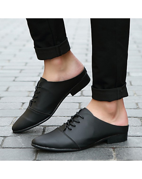 Men's Shoes Office & Career/Party & Evening/Casual Fashion PU Leather Oxfords Slip-on Shoes Black/White 39-44  