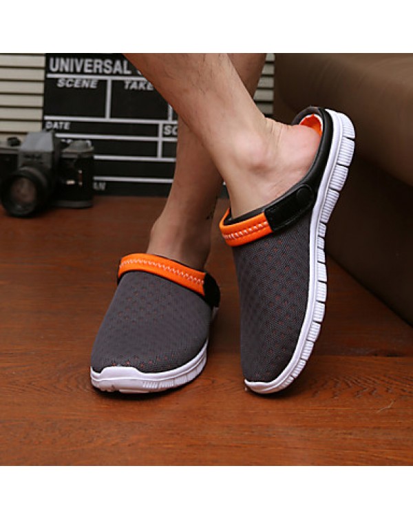 Men's Shoes Customized Materials / Tulle Outdoor Clogs & Mules Outdoor Slip-on Black / Blue / Gray  