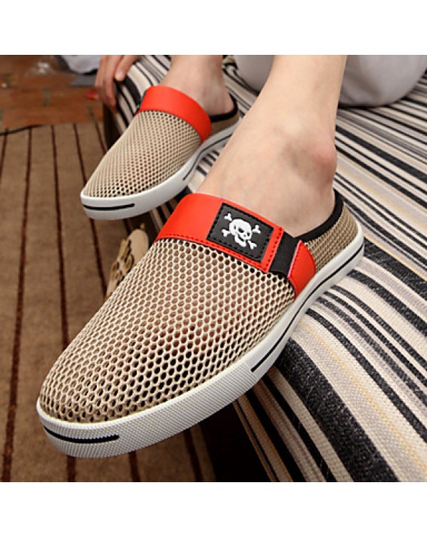 Men's Shoes Casual Fabric Clogs & Mules Black/Yellow/Red  