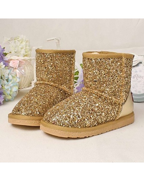 Girls' Shoes Dress / Casual Platform Snow Boots Comfort Round Toe Leather  Glitter Boots More Colors Available  