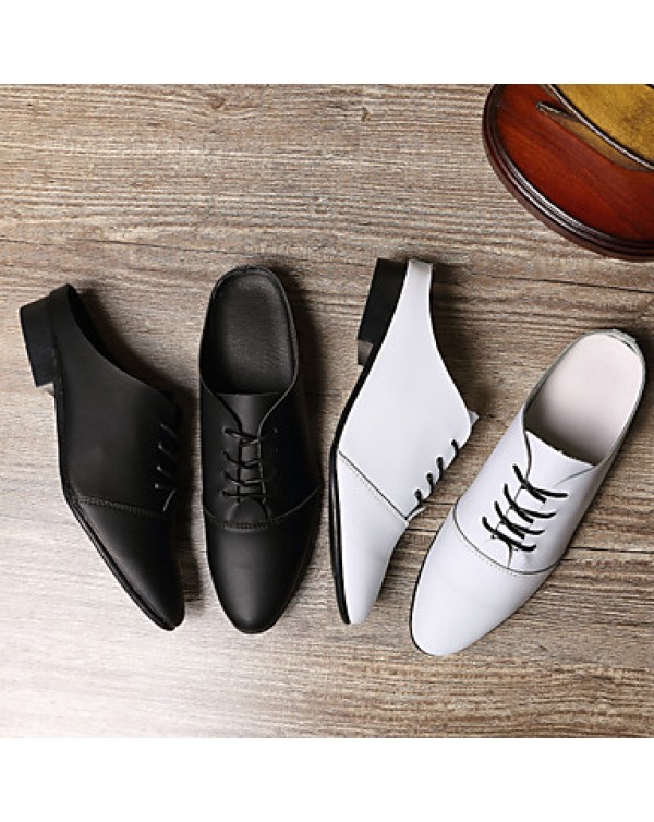 Men's Shoes Office & Career/Party & Evening/Casual Fashion PU Leather Oxfords Slip-on Shoes Black/White 39-44  