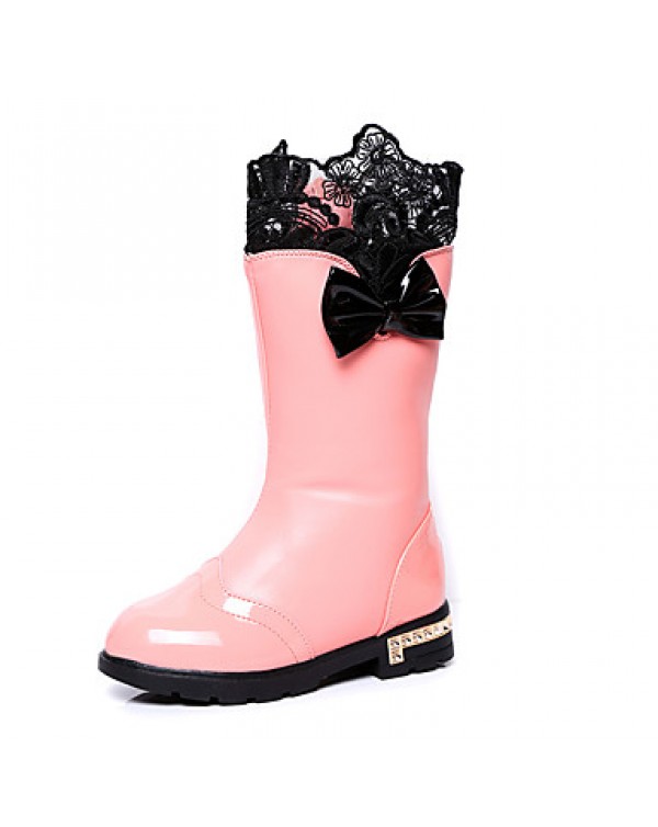 Girl's Boots Spring / Fall / Winter Snow Boots / Bootie / Comfort Leather Outdoor / Waterproof / Casual Low Heel Zipper  