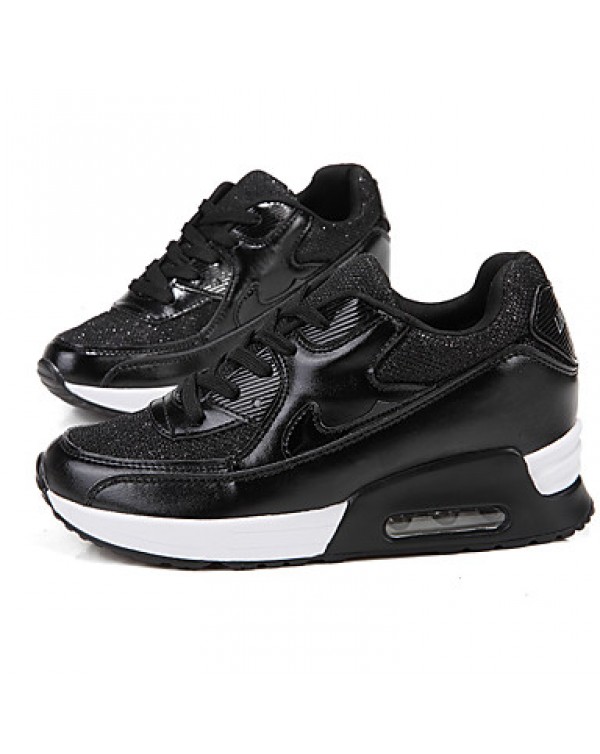 Women's Athletic Shoes Spring / Fall Comfort Tulle Casual Flat Heel Black / Pink / Silver Sneaker